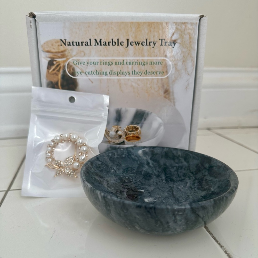 Marble Jewelry/Trinket Dish (Dark)